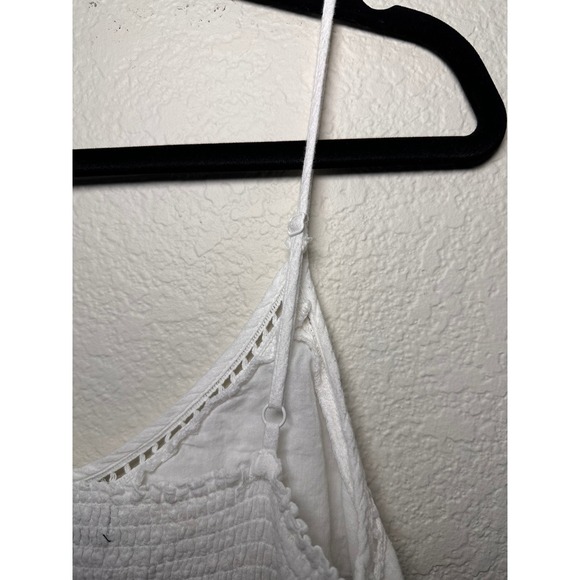 HOUSE OF HARLOW 1960 White Eyelet Lace Trimmed Ruffle Hem Slip Dress M - Picture 8 of 10